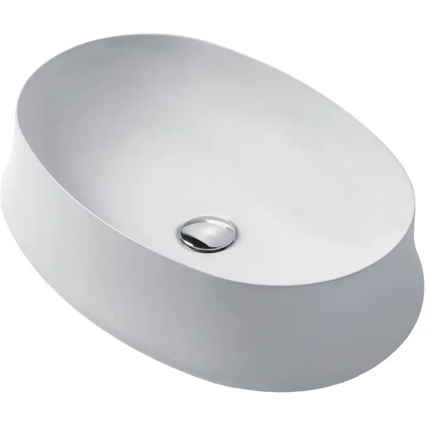 tecnomat lavabo d'appoggio simas sharp04 ceramica bianco matt ovale 60x16x42 cm (lxhxp)