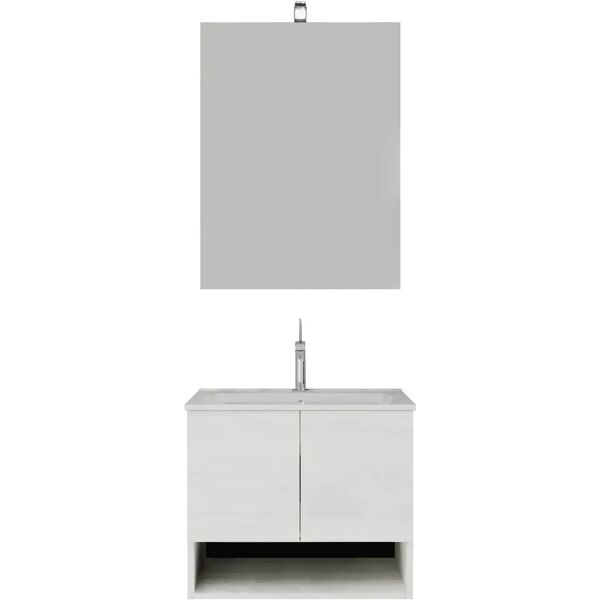 tecnomat mobile valentina 2 ante e vano giorno rovere bianco  lavabo in ceramica 61x53x46cm (lxhxp)