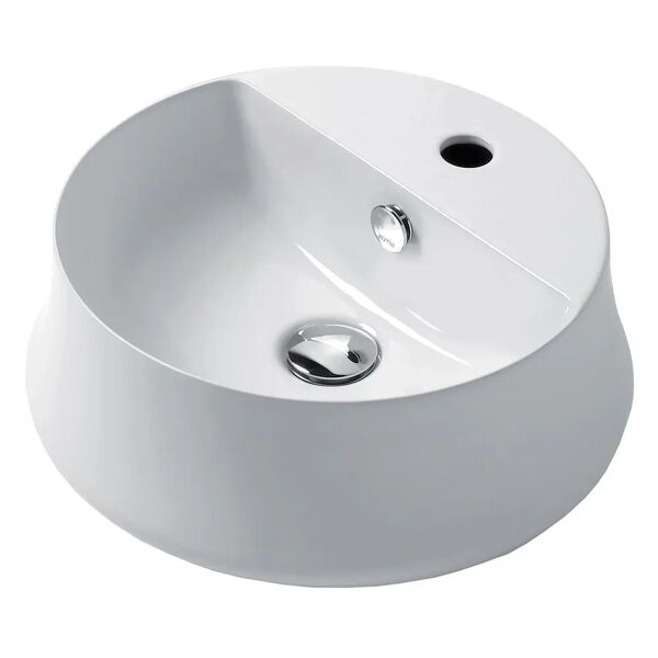 tecnomat lavabo d'appoggio simas sharp03 ceramica bianco lucido tondo con  foro Ø42x16 cm (Øxh)