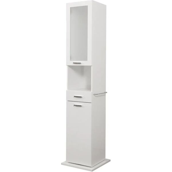 tecnomat colonna girevole lea in legno laccato bianco 2 ante 1 cassetto 43x43x188 cm (lxpxh)