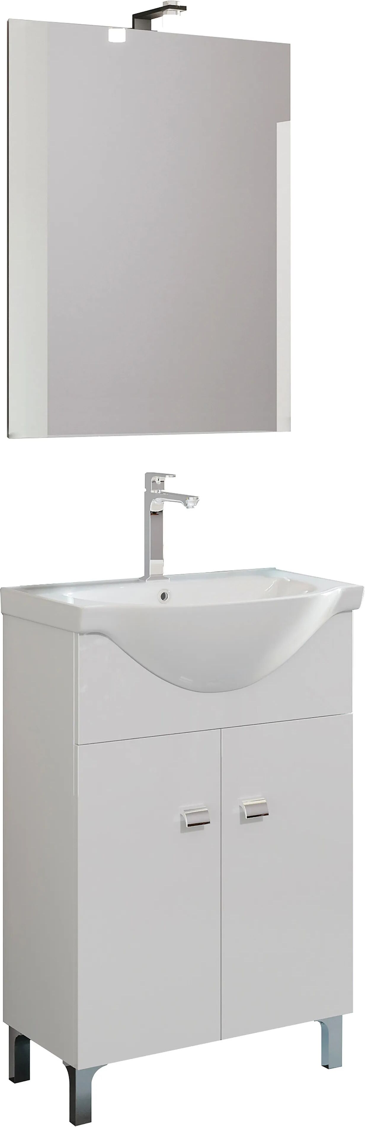 Tecnomat MOBILE GAIA LACCATO BIANCO 2 ANTE 56,5x86x42,50 cm (LxHxP) LAVABO E SPECCHIO