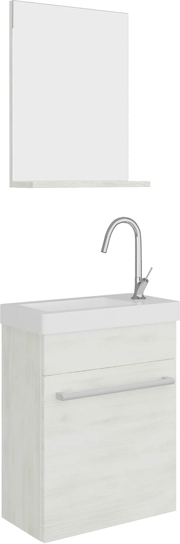 Tecnomat MOBILE PERLA ROVERE BIANCO LAVABO CERAMICA E SPECCHIO 40,5x55,5x22,5 cm (LxPxH)