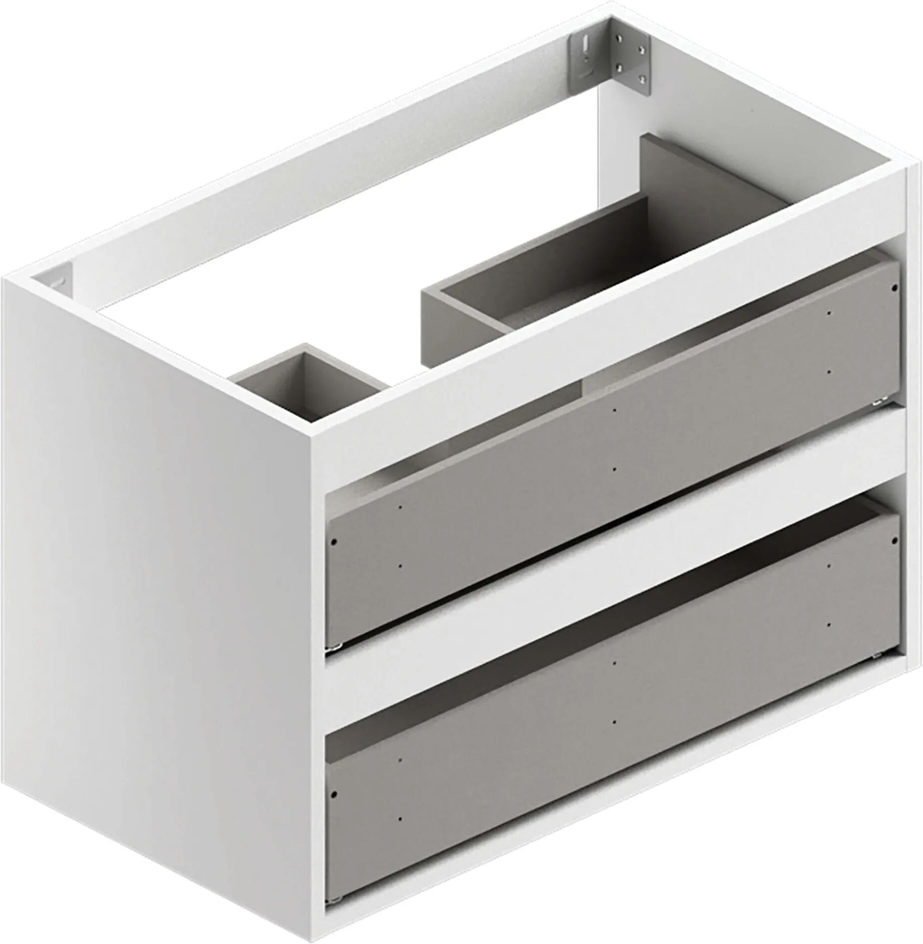 Tecnomat BASE SOSPESA MODUL IN LEGNO BIANCO OPACO PER 2 CASSETTI 80x55x43 cm (LxHxP)