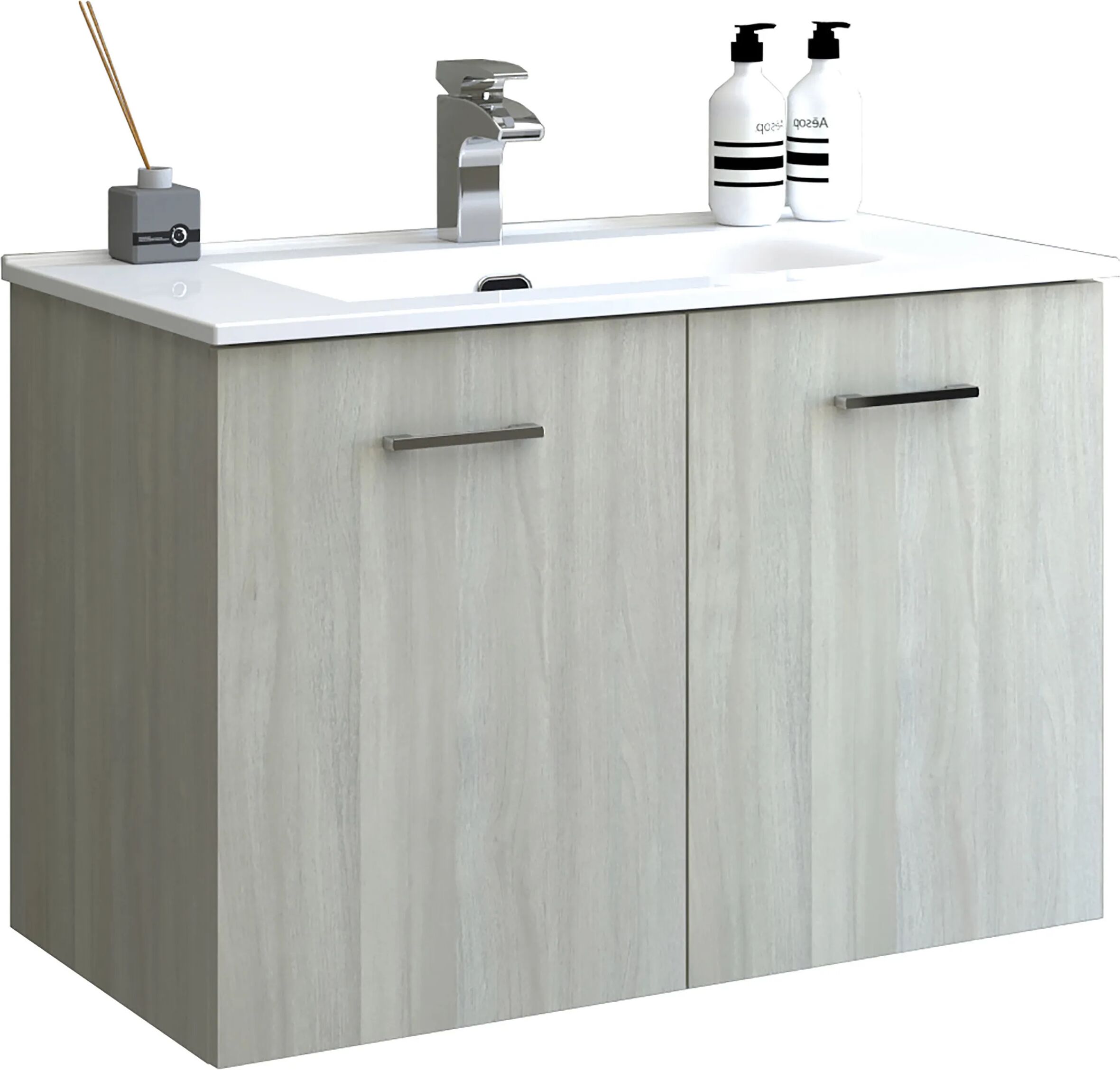 Tecnomat BASE PORTALAVABO CON LAVABO ASYA OLMO CHIARO 2 ANTE SOFT CLOSE 80x55x46 cm (LxHxP)