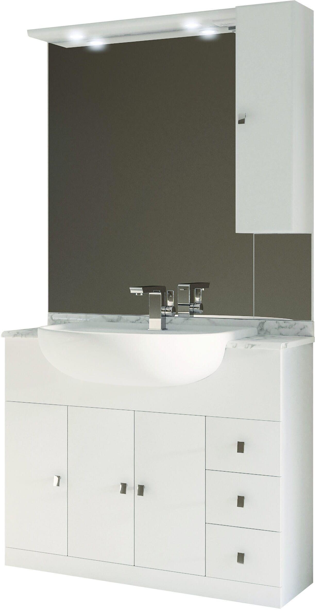 Bbase Portalavabo Palace A Terra Bianco Lucido Lavabo Semincasso 100x33,5x81 Cm (Lxpxh) Bbase Portalavabo Palace A Terra Bianco Lucido Lavabo Semincasso 100x33,5x81 Cm (Lxpxh)