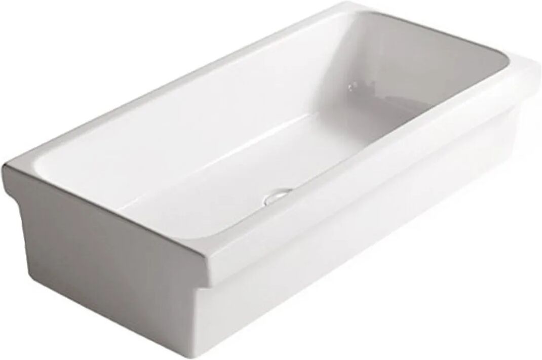 SIMAS Lavabo A Canale  L90xp44,5xh20 Cm In Ceramica Bianco