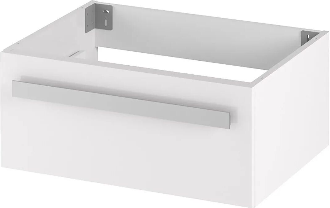 Base Portalavabo Garda In Legno Bianco Lucido 1 Cassetto Con Top 70x50x32 Cm (Lxpxh)