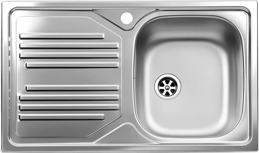 APELL Lavello Atmosfera 86x50cm Inox Prelucido 1 Vasca Con Sgocciolatoio A Sinistra Piletta 2''