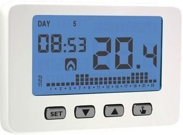 vemer cronotermostato digitale  chronos a parete settimanale schermo lcd retroilluminato bianco