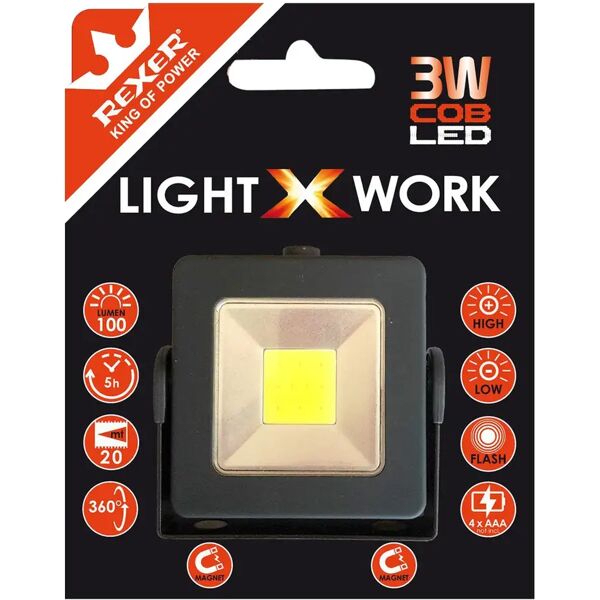 tecnomat miniproiettore led rexer con base magnetica 3w cree durata 5 ore luminosita' 100 lumen