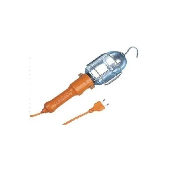 tecnomat lampada da lavoro portatile con cavo 10m colore arancione con lampadina attacco e27