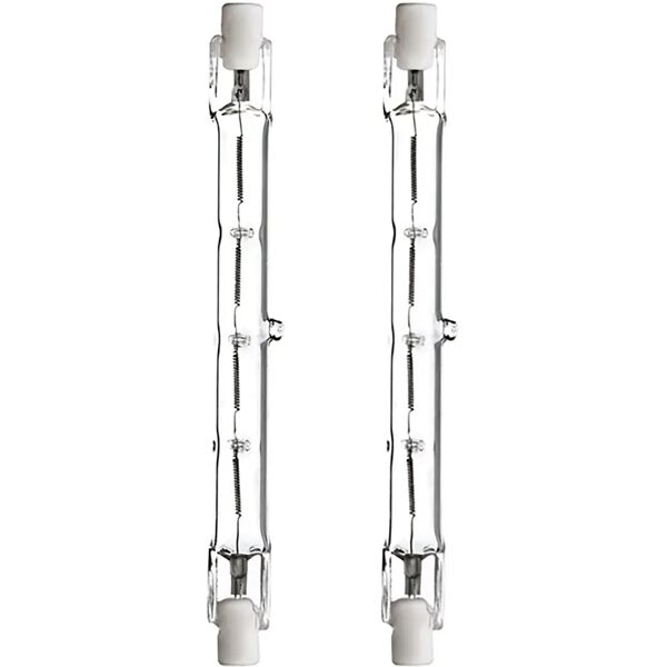 tecnomat 2 lampadine vivida alogene lineari r7s 80w=100w 1381 lumen 2800k luce calda Ø 10x118 mm