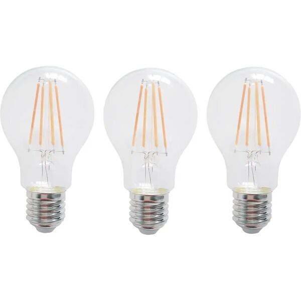 vivida international 3 lampadine vivida led filamento goccia e27 9w=85w 1250 lumen 3000k luce calda Ø60x105 mm