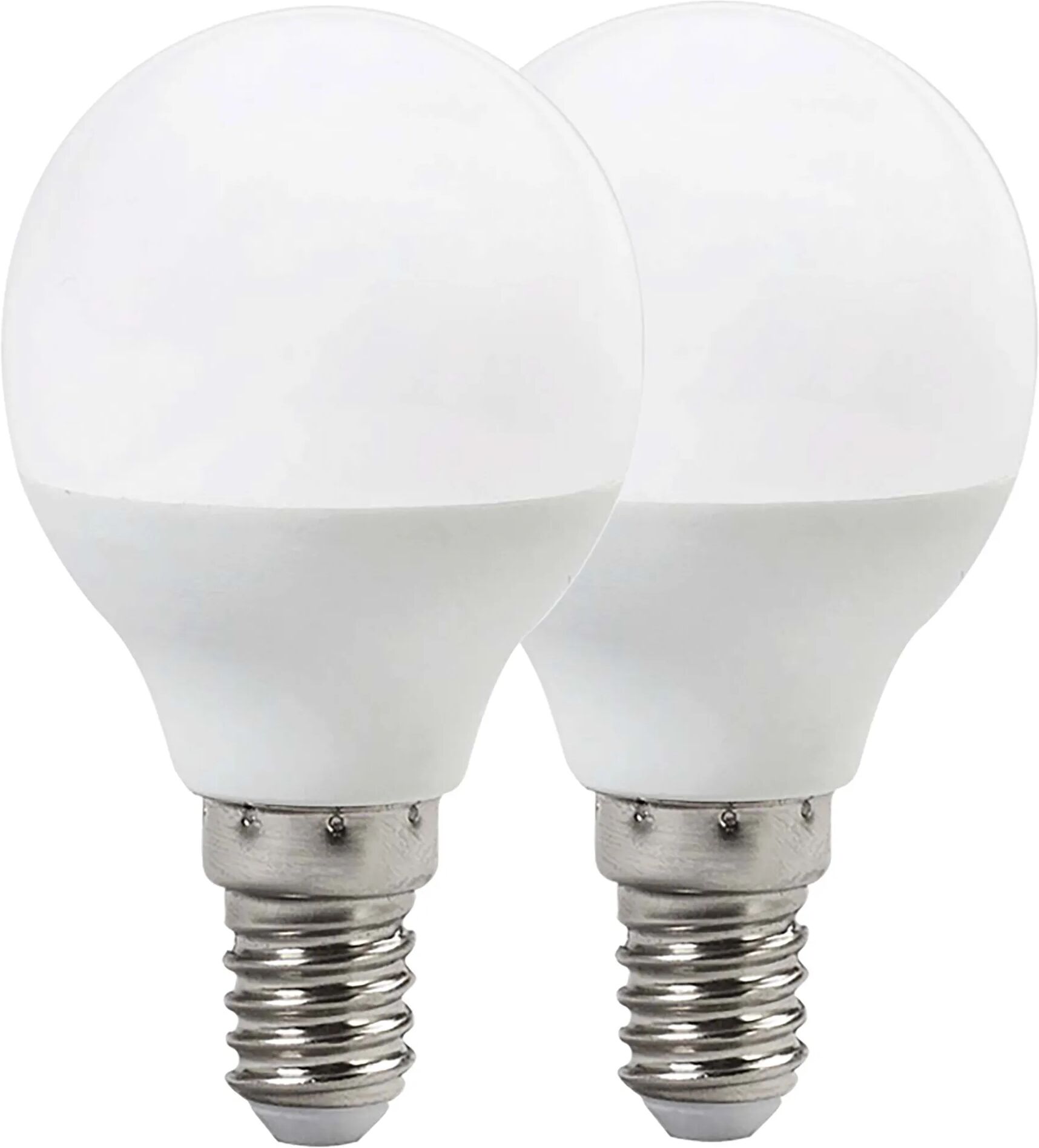 tecnomat 2 lampadine vivida led minisfera e14 5w=37w 430 lumen 3000k luce calda Ø 45x80 mm