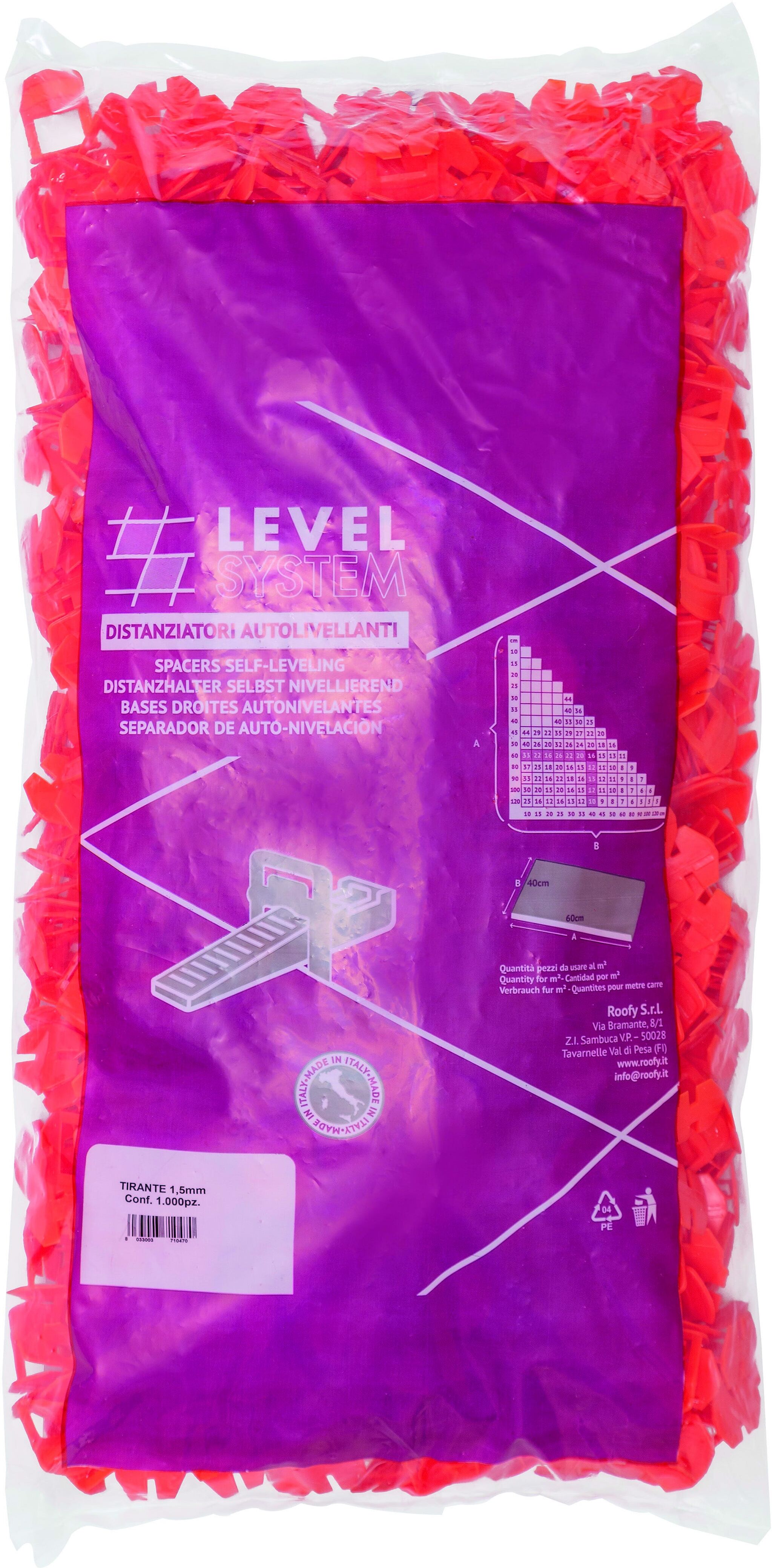 Elemento A Perdere Tirante 1,5 Mm Conf. 1000pz. Elemento A Perdere Tirante 1,5 Mm Conf. 1000pz.