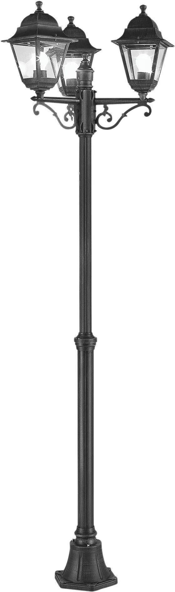 tecnomat palo 3 luci per esterno i-luce serie quadrata altezza 203cm nero 3xe27 max60w (escluse) ip43