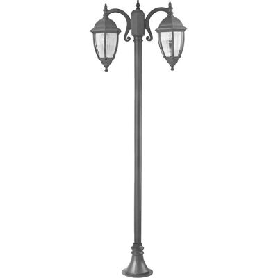 I_luce PALO EGO DUE LUCI NERO ATTACCO E27 ALTEZZA 220 cm I_luce PALO EGO DUE LUCI NERO ATTACCO E27 ALTEZZA 220 cm