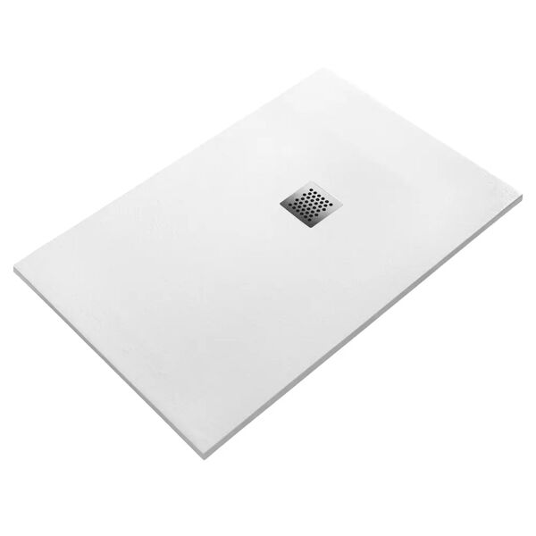 tecnomat piatto doccia kyma effetto pietra in gel coat bianco 80x120 cm h 3 cm piletta Ø 90 mm