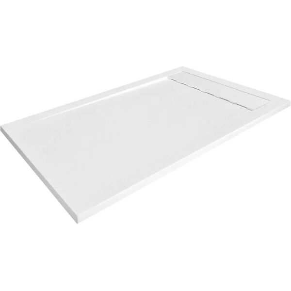 tecnomat piatto doccia premium effetto pietra   in marmoresina bianco   80x140 cm h 3 cm