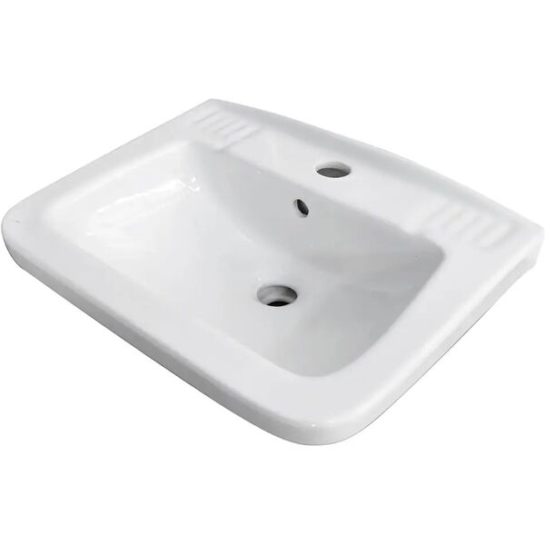 tecnomat lavabo a parete quadro 50 x 40 cm (lxp) in ceramica bianco