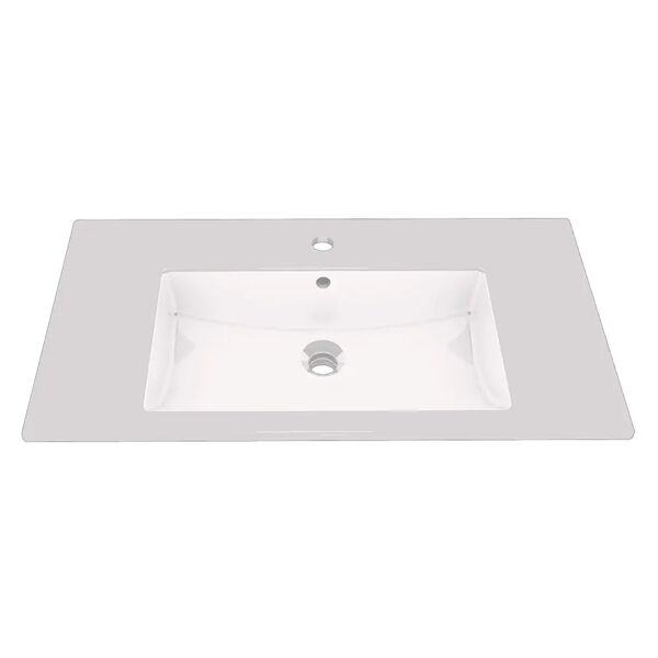 tecnomat lavabo incasso smart 1 vasca in ceramica bianca con troppopieno 81x1,5x43 cm (lxhxp)