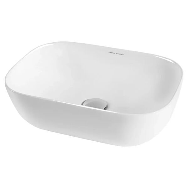 tecnomat lavabo d'appoggio bessy in ceramica bianca rettangolare 45,1x13,3x33,5 cm (lxhxp)