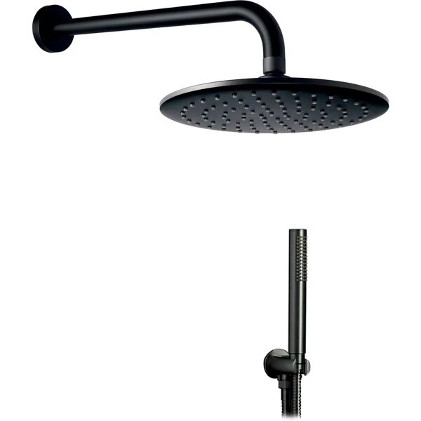 palazzani kit doccia  docce round nero braccio 300 mm soffione abs Ø 230 mm e doccetta 1 getto