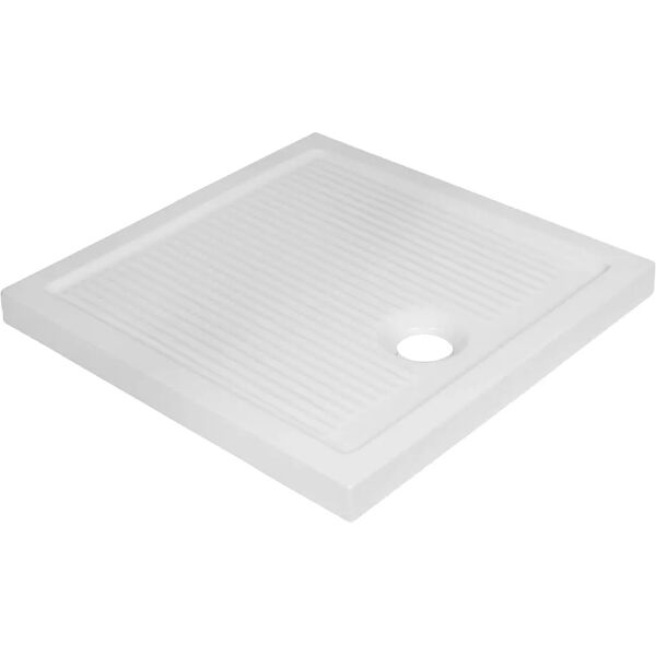 azzurra piatto doccia serie trendy in ceramica bianco 80x80 cm h 6,5 cm piletta Ø 90 mm