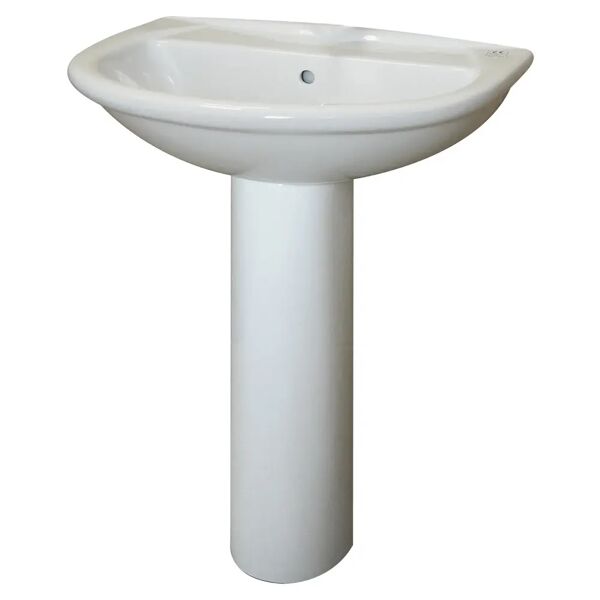 tecnomat lavabo a colonna e sospeso serie ellen in ceramica bianca 65x51 cm (lxp)