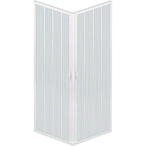 tecnomat box doccia luna soffietto 80-90 h185 cm apertura angolare in pvc profilo bianco