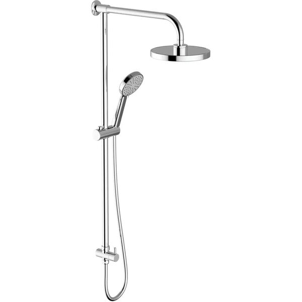 teorema colonna doccia  kart 2 getti cromo soffione abs Ø 200 mm presa acqua attacco alto