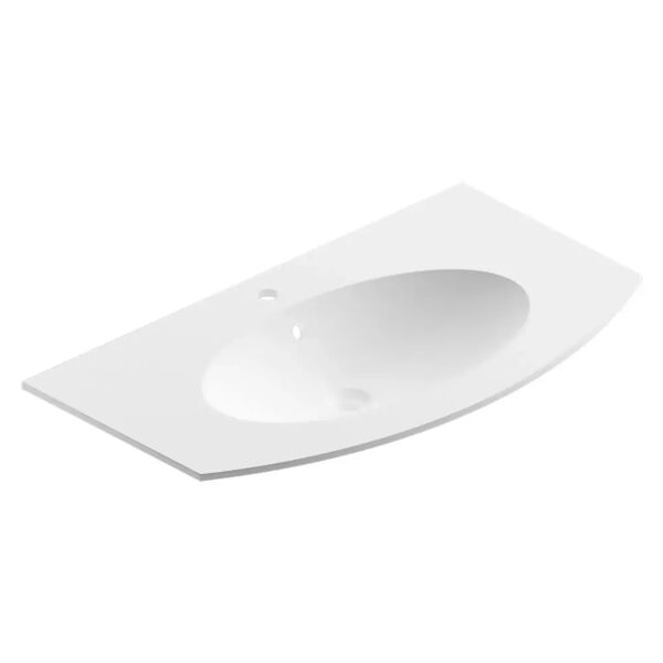 tecnomat lavabo da incasso modul round in mineral marmo bianco matt 1 vasca 90x1,2x51 cm (lxhxp)