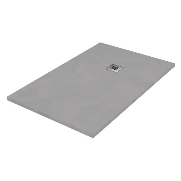 tecnomat piatto doccia elegance in marmoresina spatolato cemento 70x100 h 2,5 cm piletta Ø 90 mm