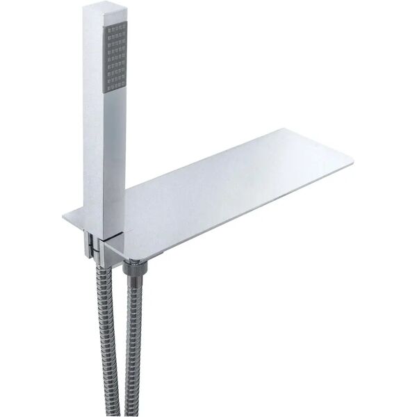 tecom kit doccia  shelf square crom presa acqua e mensola dx doccetta 1 getto flessibile 150 cm