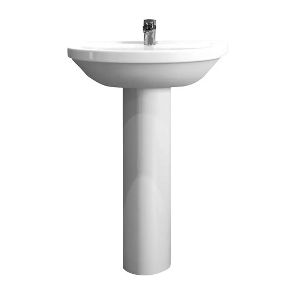 tecnomat lavabo a colonna e sospeso serie brio in ceramica bianca 63x49 cm (lxp)