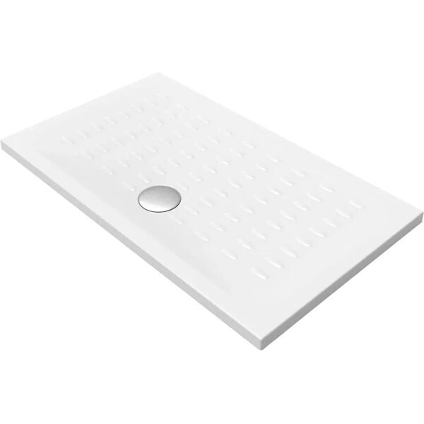 azzurra piatto doccia  serie ellisse in ceramica bianco 70x120 cm h 4 cm piletta Ø 90 mm