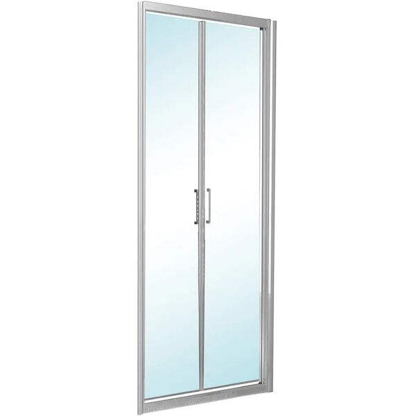 tecnomat porta doccia vita saloon 97-102 h 195 cm vetro temperato trasparente 6 mm profili argento lucido