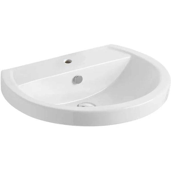 axa lavabo a colonna e sospeso  serie prime short in ceramica bianca 62,5x49 cm (lxp)