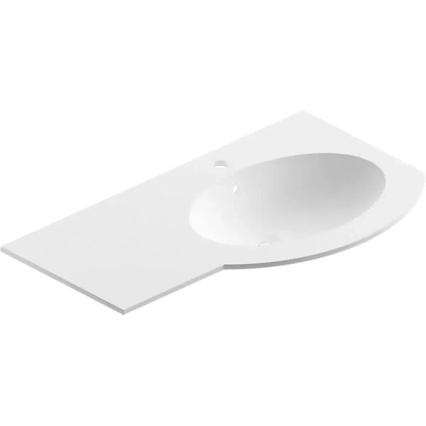 tecnomat lavabo da incasso modul round in mineral marmo bianco matt 1 vasca destra 90x1,2x51 cm (lxhxp)