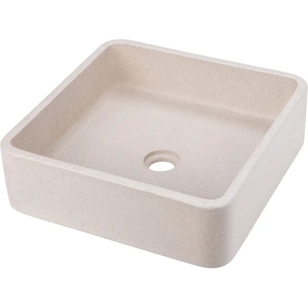 tecnomat lavabo dappoggio cub in cemento sabbia quadrato 39x12x39 cm (lxhxp)