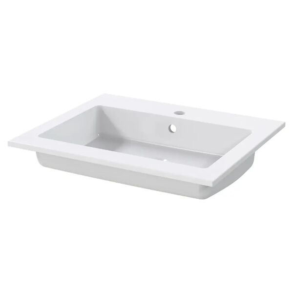 tecnomat lavabo incasso dolomite lauretta 1 vasc in marmoresina bianco 60x1,2x50 cm (lxhxp)