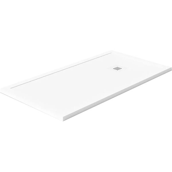 tecnomat piatto doccia serie madison marmoresina colore bianco 80x100 cm h 3,5 cm piletta Ø 90 mm