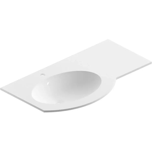 tecnomat lavabo da incasso modul round in mineral marmo bianco matt 1 vasca sinistra 90x1,2x51cm lxhxp