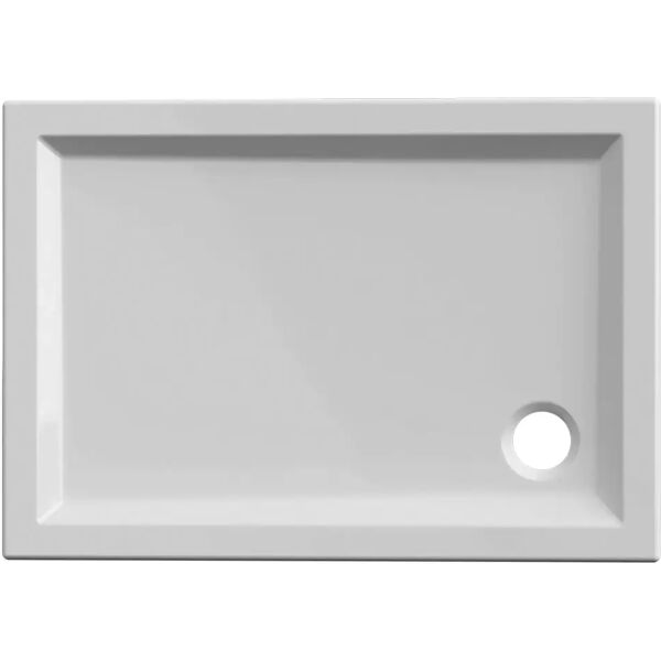 tecnomat piatto doccia serie miami in acrilico  bianco 80x100 h 6 cm piletta Ø 90 mm