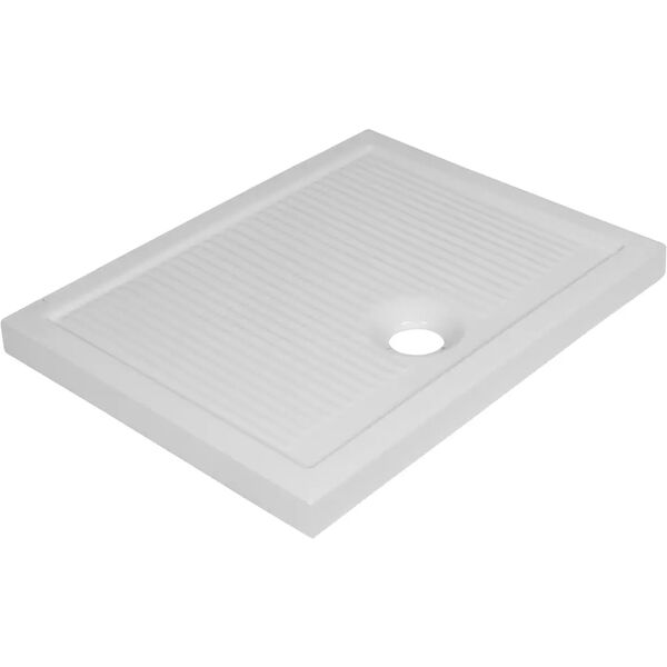 azzurra piatto doccia serie   trendy in ceramica bianco 70x90 cm  h 6,5 cm piletta Ø 90 mm