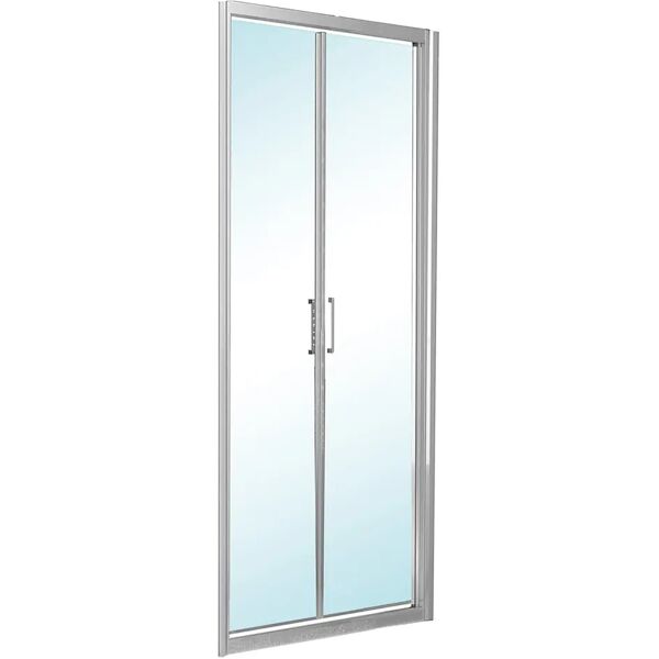 tecnomat porta doccia vita saloon 87-92 h 195 cm vetro temperato trasparente 6 mm profili argento lucido