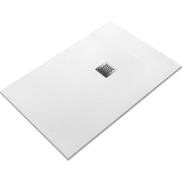 tecnomat piatto doccia kyma effetto pietra in gel coat bianco 70x90 cm h 3 cm piletta Ø 90 mm