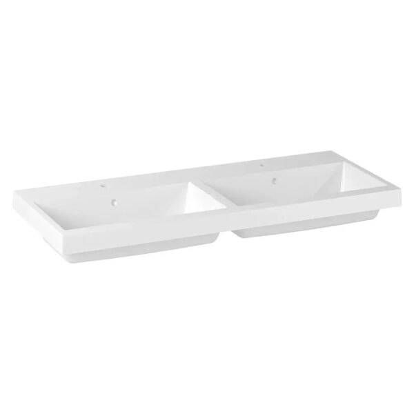 tecnomat lavabo da incasso rossini doppia vasca marmoresina bianco 120x51 cm (lxpxh)