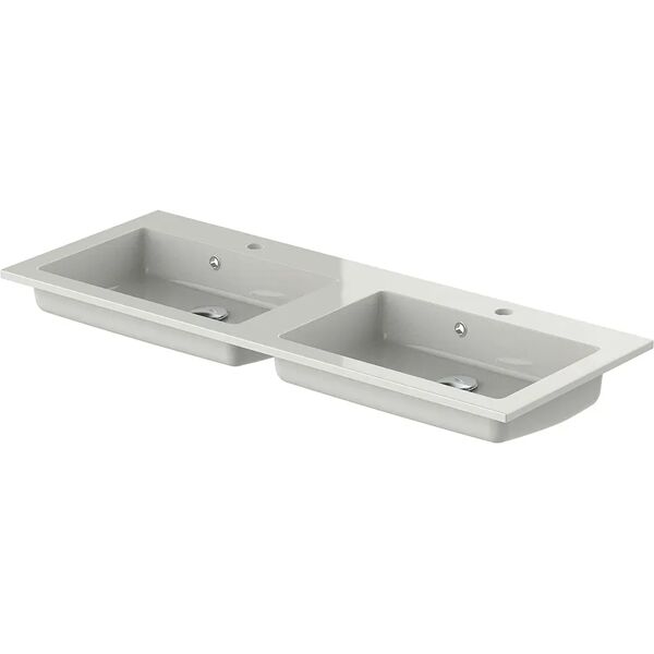 tecnomat lavabo incasso dolomite lauretta 2  vasche in marmoresina bianco 120x1,2x50 cm(lxhxp)