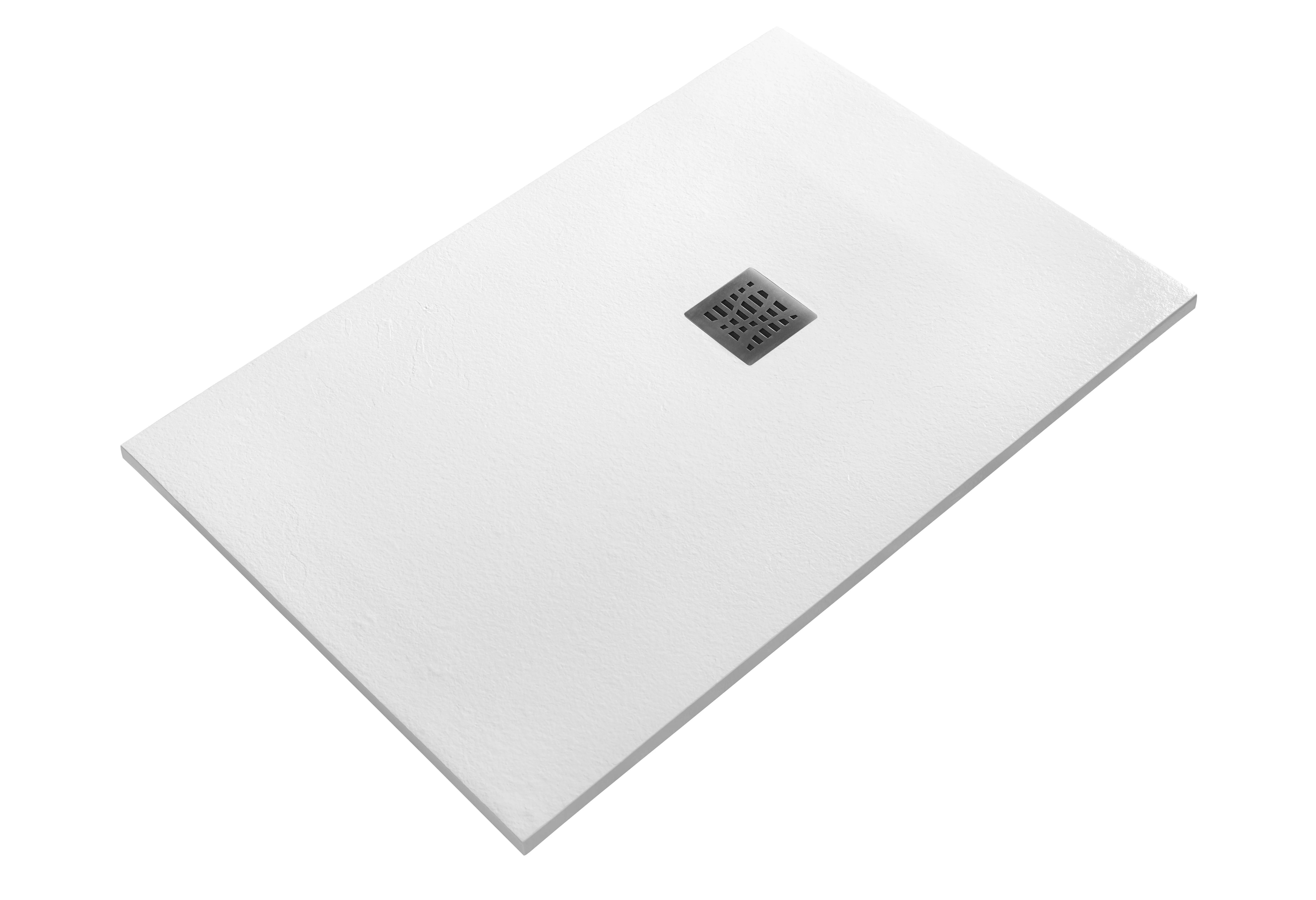 tecnomat piatto doccia kyma effetto pietra in gel coat bianco 80x100 cm h 3 cm piletta Ø 90 mm